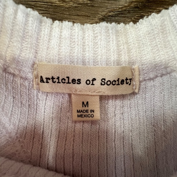 Articles of Society Women's Racerback Ribbed White Tank Top, Size M, NWT, Summer - Picture 2 of 8